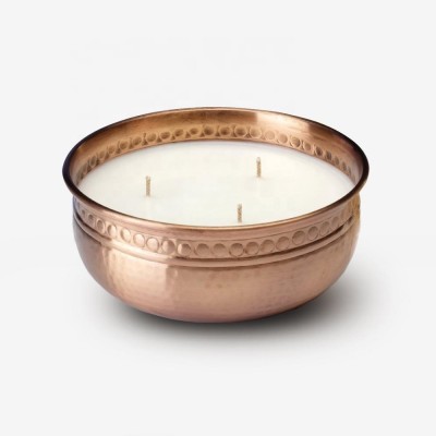 Home Decor Copper Antique large Bowl Candle Container Jars