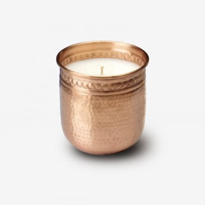 Hand Hammered Emboss Copper Candle Vessels