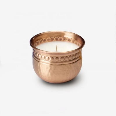 Handmade Emboss candle holder for home decor Copper Candle Jars Container