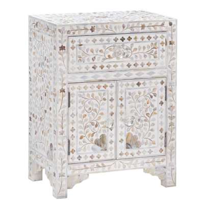 Mother of Pearl Inlay modern nightstand bedside table with drawer supplier