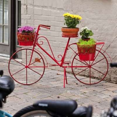 iron flower pot Stand bicycle plant stand