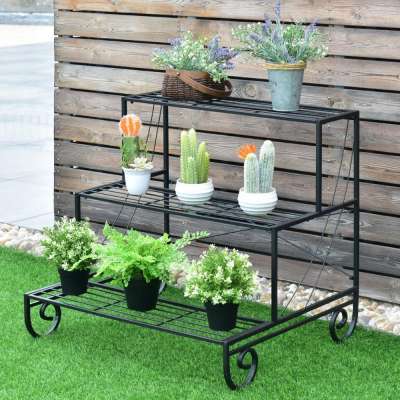 3 tiered Wrought Iron Metal plant stand