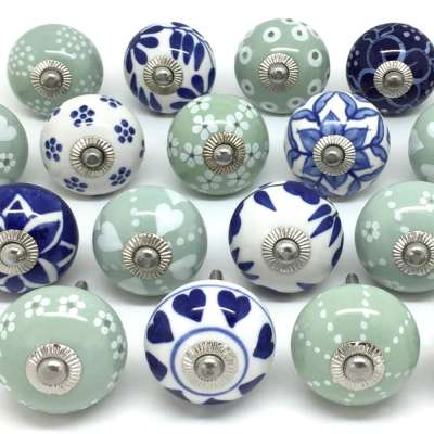 Indian ceramic drawers pull knobs