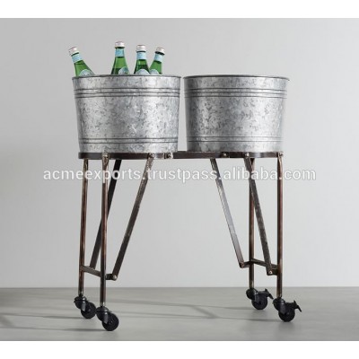 Galvanized Iron Double Beverage Tub With Stand | Beverage Tub Beer Tub