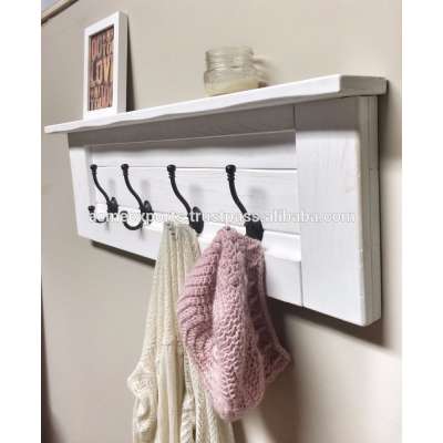 Wall Ceiling Display Shelf in white Finish with French Coat Hangers