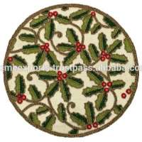 Flower Shaped Round Wedding Beaded Placemats